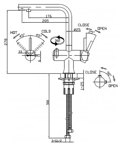 Смеситель для кухни Omoikiri Hotaru-C-WH хром/белый 4994051