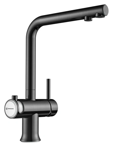 Смеситель для кухни Omoikiri Hotaru-GM-WH вороненая сталь/белый 4994053