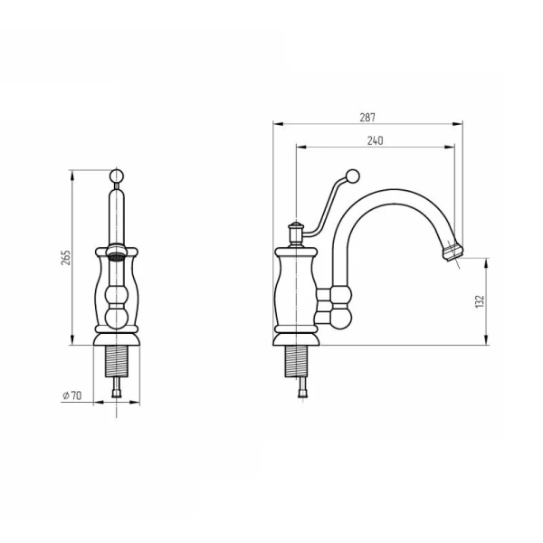 Смеситель для кухни Migliore Vivaldi 18 рычажное управление
