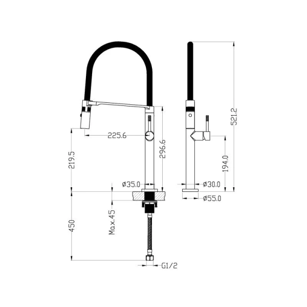 Смеситель для кухни Boheme Uno золото 114-G