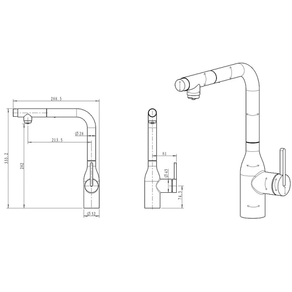 Смеситель для кухни Paulmark Viper Vi213105 с подключением к фильтру