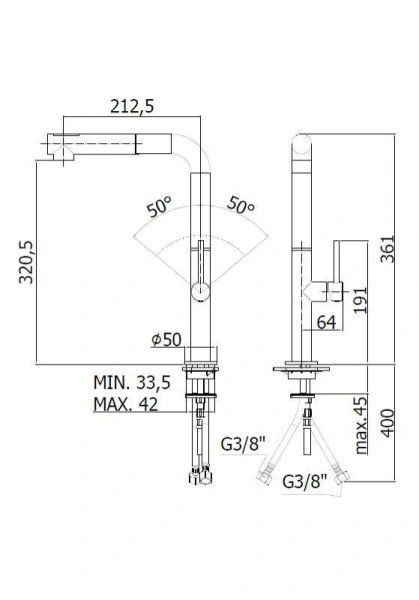 Смеситель для кухни Paffoni Chef хром CH985CR