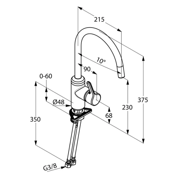 Смеситель для кухни Kludi Bingo Star 42803 латунь