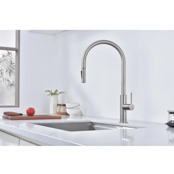 Смеситель для кухни Paulmark Senso нержавеющая сталь Se215180-BS