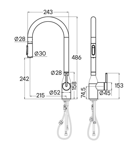 Смеситель для питьевой воды Paulmark Universal антрацит Un213880-AN