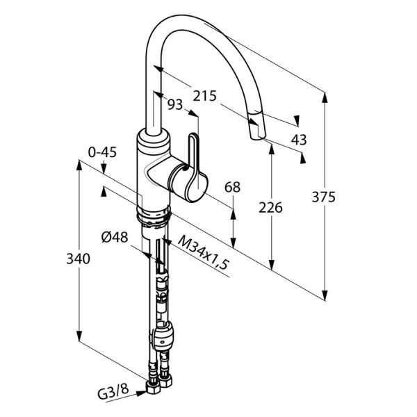 Смеситель для кухни Kludi Bingo Star 42851 латунь