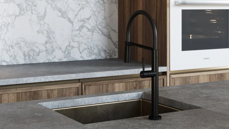 Смеситель для кухни Boheme Uno черный матовый 114-B