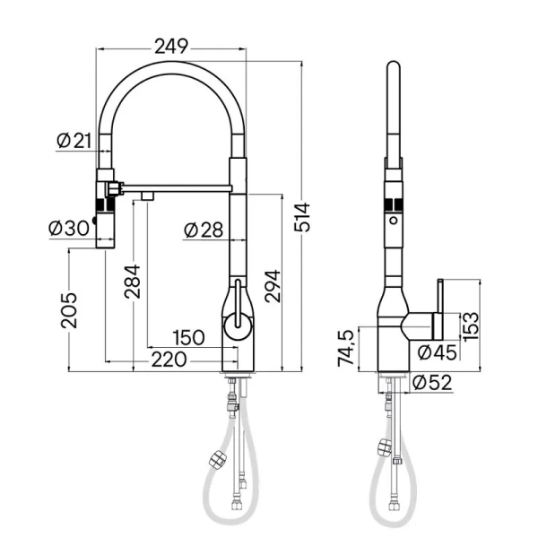 Смеситель для питьевой воды Paulmark Magneto One хром Ma213188-CR