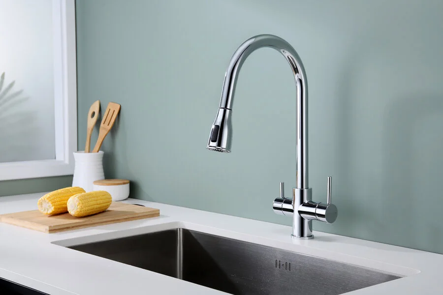 Смеситель для кухни Paulmark Lange La214212 с выдвижным изливом