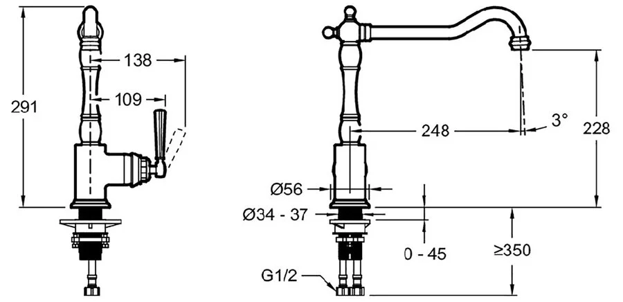 Смеситель для кухни Jacob Delafon Cleo 1889 хром E24317-CP