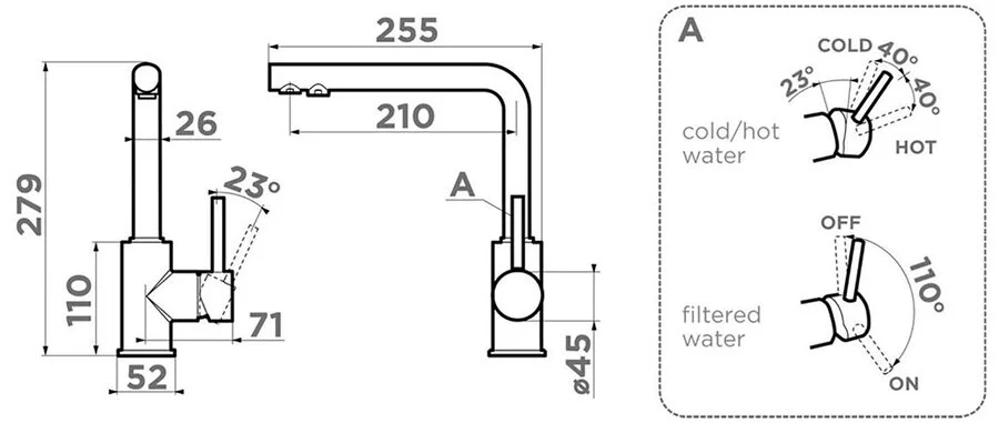 Смеситель для кухни Omoikiri Nakagawa 2 Plus-GB графит 4994343