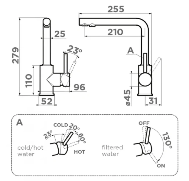 Смеситель для кухни Omoikiri Nakagawa 2 Plus-BL черный 4994414