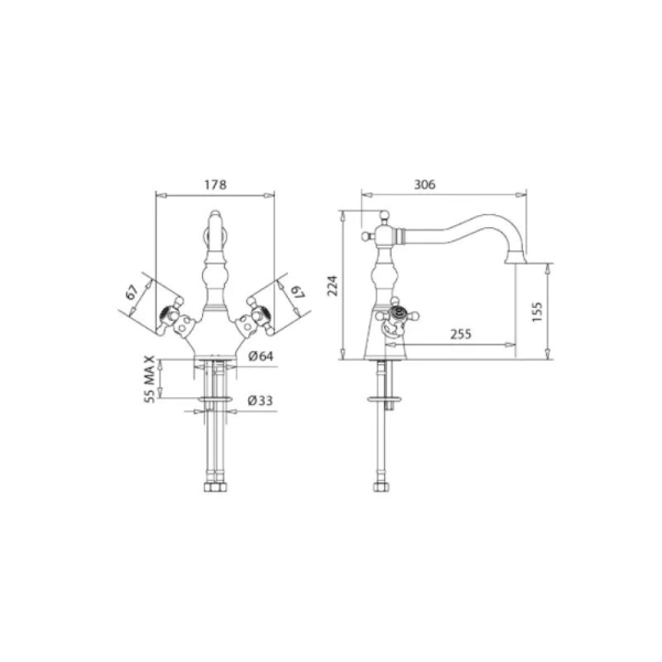 Смеситель для кухни Migliore Arcadia 18 декорированный