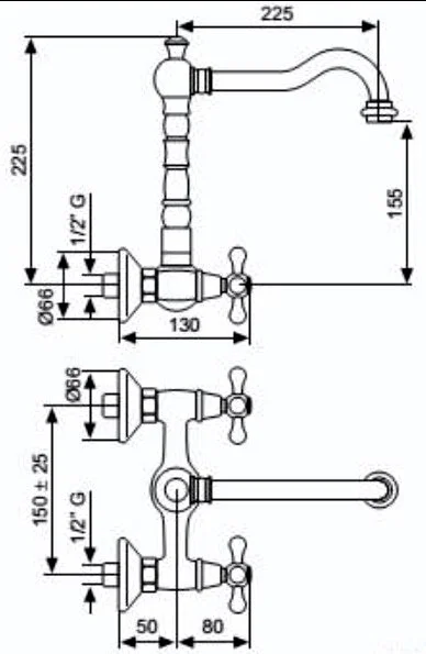 Смеситель для кухни Emmevi Deco Old 12645