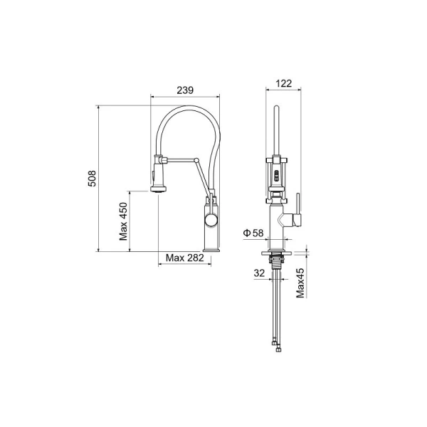 Смеситель для кухни Акватек Европа черный AQ1388MB