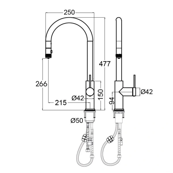 Смеситель для питьевой воды Paulmark Galant нержавеющая сталь Ga213077-BS
