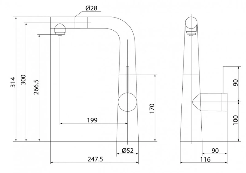 Смеситель для кухни IDDIS Pure черный PURBLPFi05