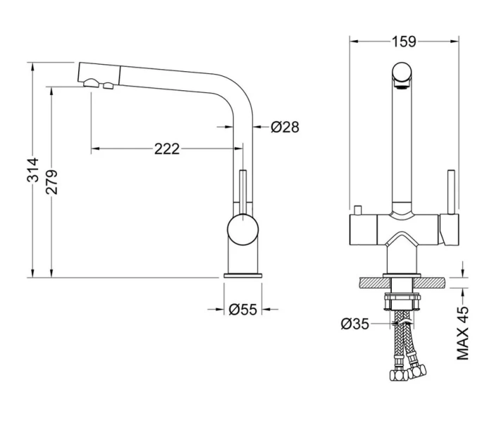 Смеситель для питьевой воды Timo Saona хром 2396/00F