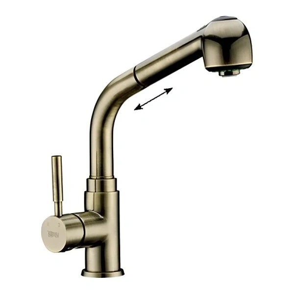 Смеситель для кухни WasserKRAFT светлая бронза, с выдвижной лейкой A8237