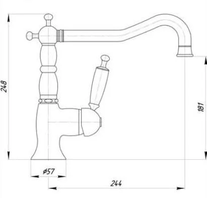 Смеситель для кухни Migliore Oxford состаренный хром 18266