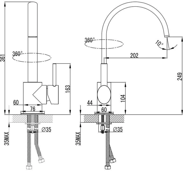 Смеситель для кухни Ravak Freedom хром X070090