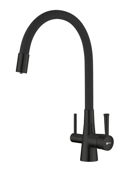 Смеситель для питьевой воды Lemark Comfort с гибким изливом черный LM3075BL085