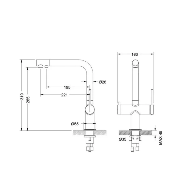 Смеситель для кухни Акватек Европа хром AQ1385CR