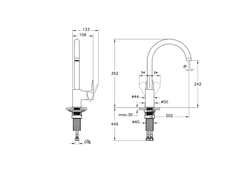Смеситель для кухни VitrA Flow Soft черный матовый A4341936EXP