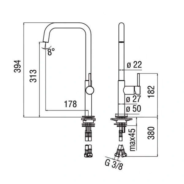 Смеситель для кухни Nobili Acquerelli хром AQ93113CR
