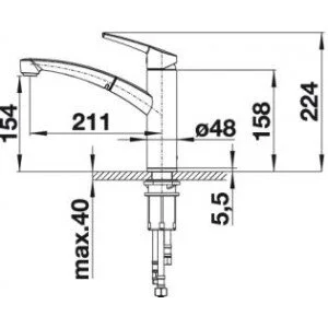 Смеситель для кухни темная скала Blanco Nea-S 520306