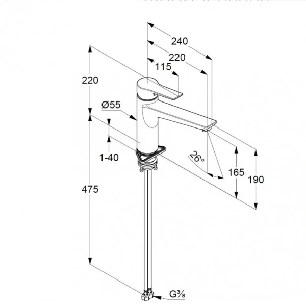 Смеситель для кухни Kludi Mix 32904 с поворотным изливом