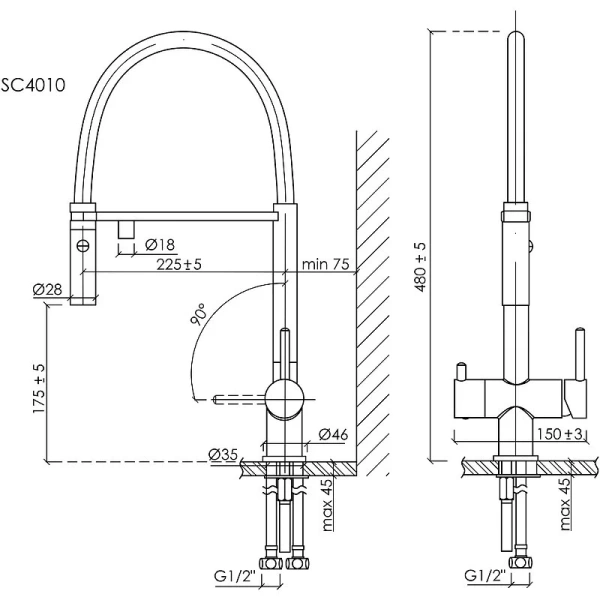 Смеситель для питьевой воды Sancos Imola черный матовый SC4010MB