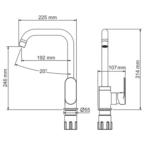 Смеситель для кухни WasserKRAFT Mindel белый 8507