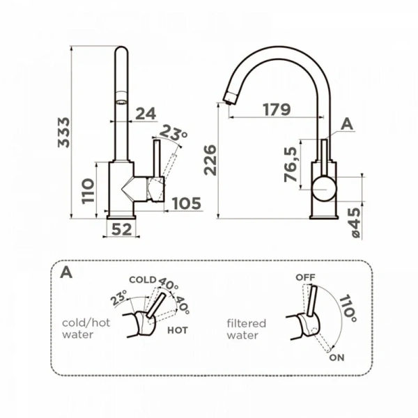 Смеситель для питьевой воды Omoikiri Shinagawa 2 Plus WH белый 4994404