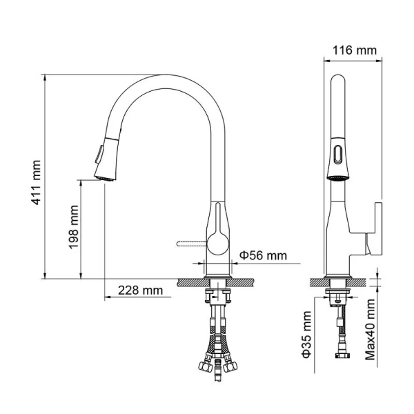Смеситель для кухни Timo Saona 2336