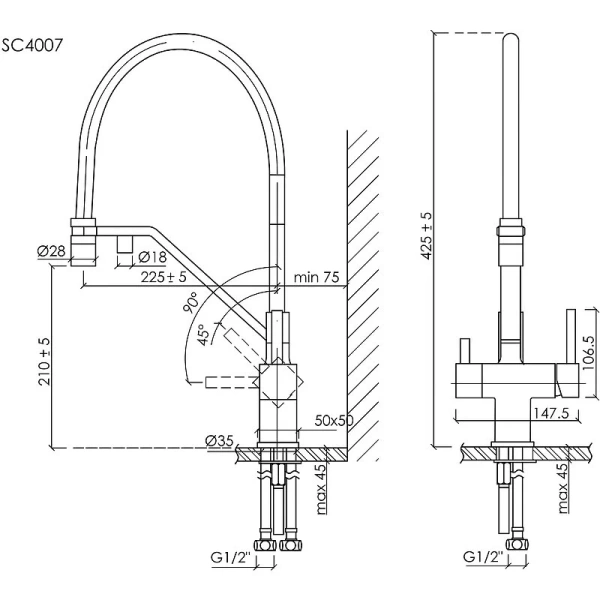 Смеситель для кухни Sancos Loro хром SC4007CH