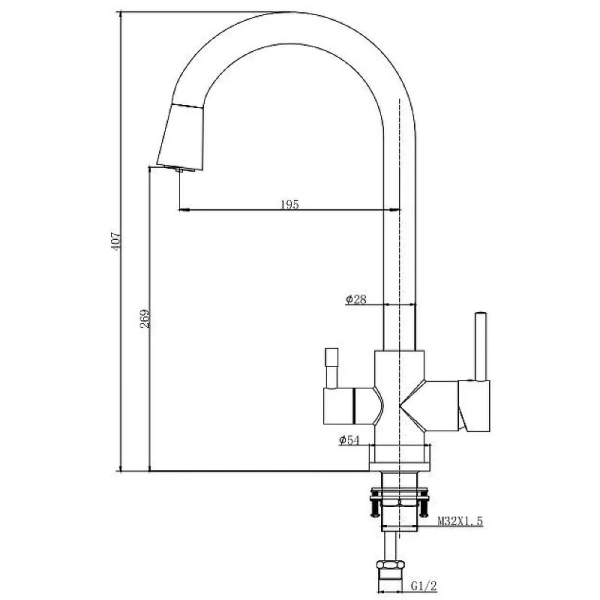 Смеситель для кухни Акватек Вега черный AQ1085MB