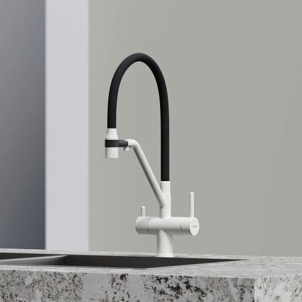 Смеситель для кухни Sancos Dora белый гранит SC4003GR