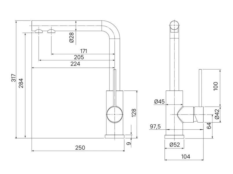 Смеситель для кухни IDDIS Rule черный RULBLLFi05