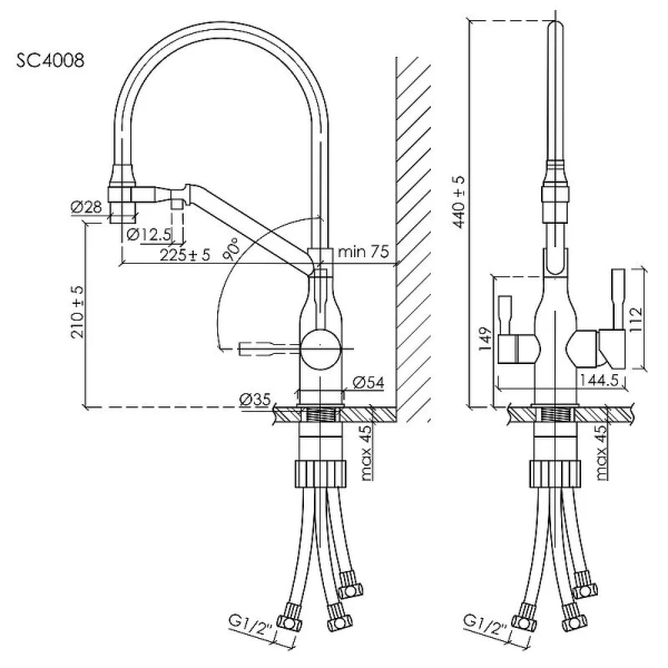Смеситель для кухни Sancos Orta золото SC4008BG