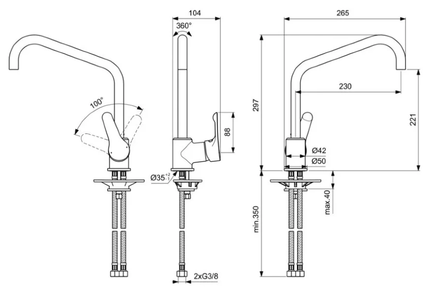 Смеситель для кухни Ideal Standard Alpha однорычажный BC660AA