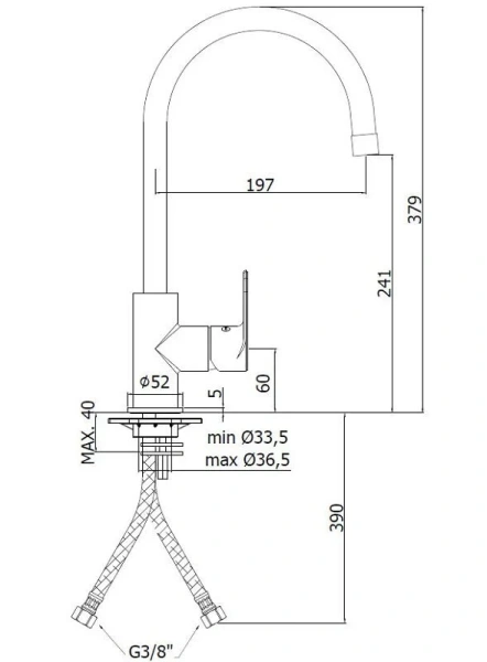 Смеситель для кухни Paffoni Lime хром LM180CR