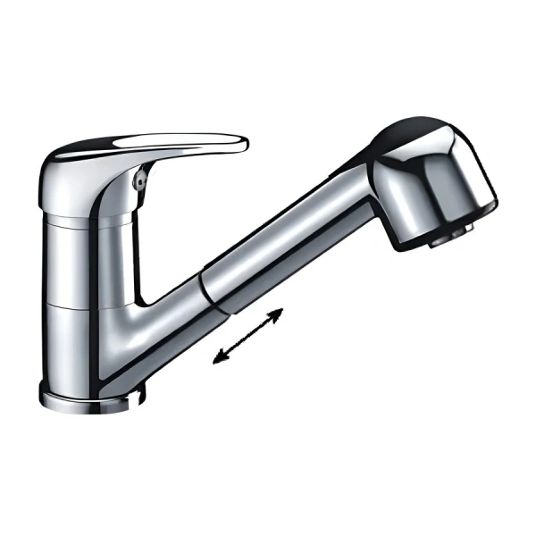 Смеситель для кухни WasserKRAFT Oder хром, с выдвижным изливом 6365