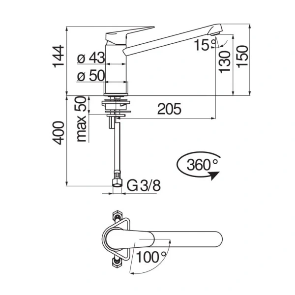 Смеситель для кухни Nobili Blues хром BSE101113/25CR