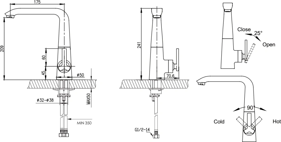 Смеситель для кухни Bravat Waterfall F773107C-1