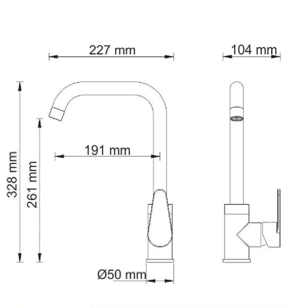Смеситель для кухни WasserKRAFT Alz хром 28807