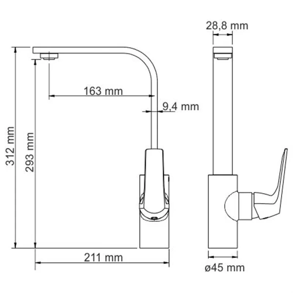 Смеситель для кухни WasserKRAFT Neime хром 1907