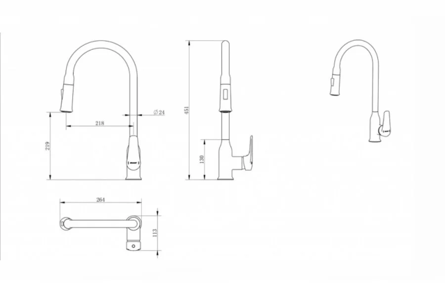 Смеситель для кухни Bravat ARDEN F7362395CP-ENG