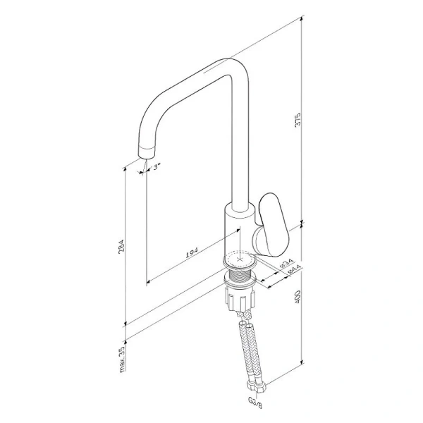 Смеситель для кухни AM.PM Like F80060 с g-образным изливом