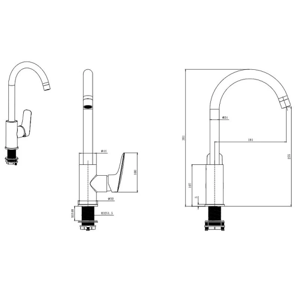Смеситель для кухни Акватек Вега хром AQ1082CR